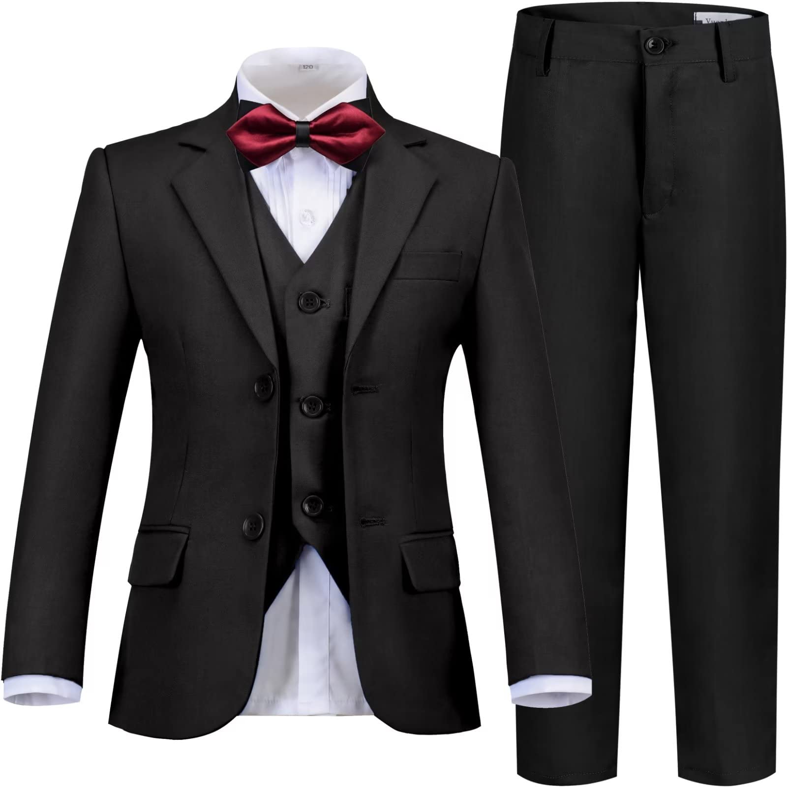Boys Suits Kids Black Suits for Boys Ring Bearer Back to School Outfits Boys' Formal Tuxedo Vest Pant Suit Sets Size 14 Image Boys Suits Kids Black Suits for Boys Ring Bearer Back to School Outfits Boys' Formal Tuxedo Vest Pant Suit Sets Size 14 Image