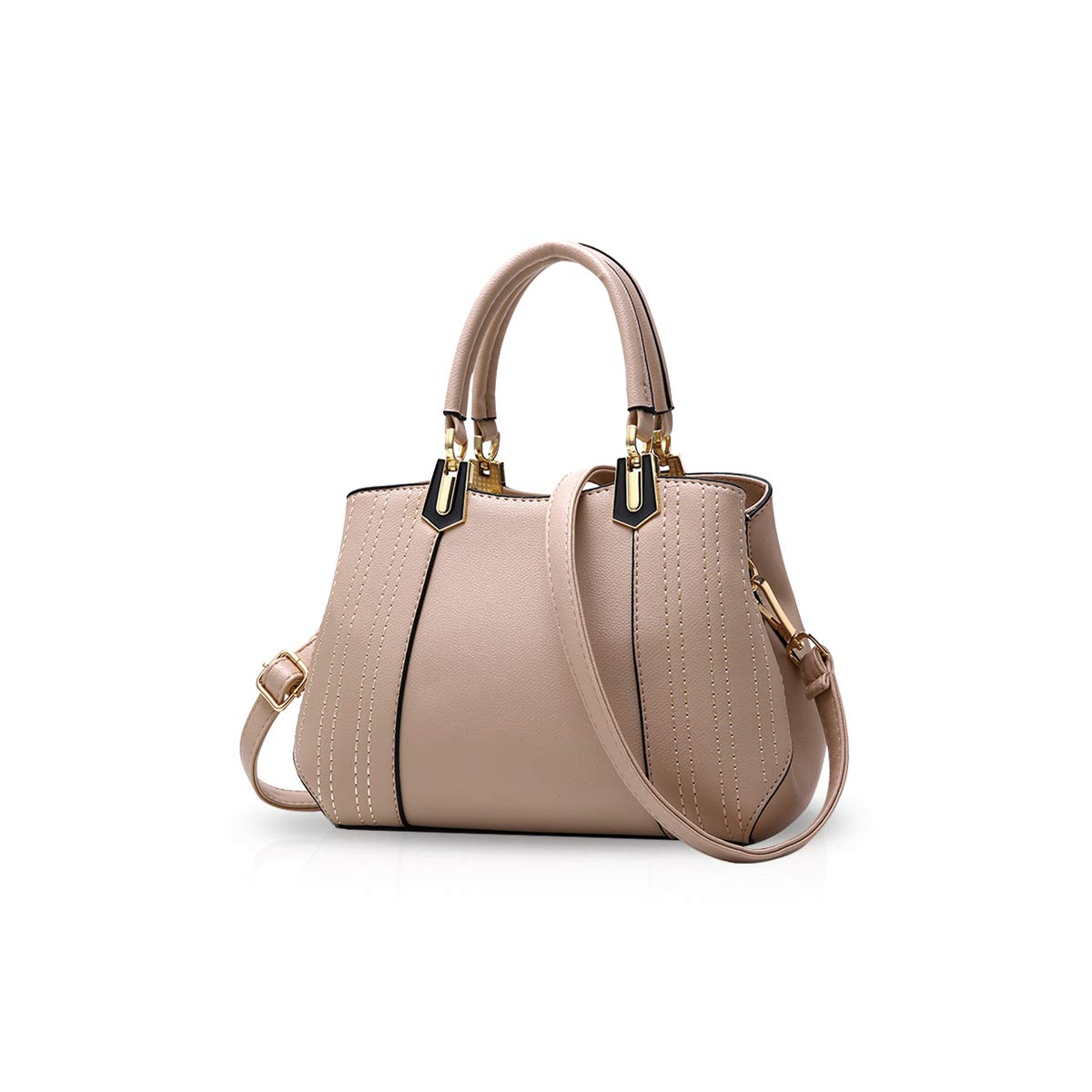 NICOLE&DORIS Women Lady Handbags Shoulder Bag Crossbody Bag Tote Satchel Purse PU Leather Khaki