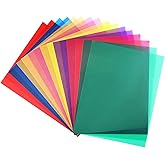 Amonk 16 Pack Color Correction Gels for Photography Lighting, 8 Colors Transparent Light Filter Sheets for Stage, Video, LED