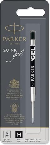 Parker Gel Pen Refill Medium Tip 0.7mm Black QUINK Ink 1 Count view 8