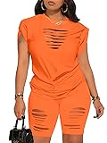 PINSV Women 2 Piece Outfits Summer Sweatsuits Track