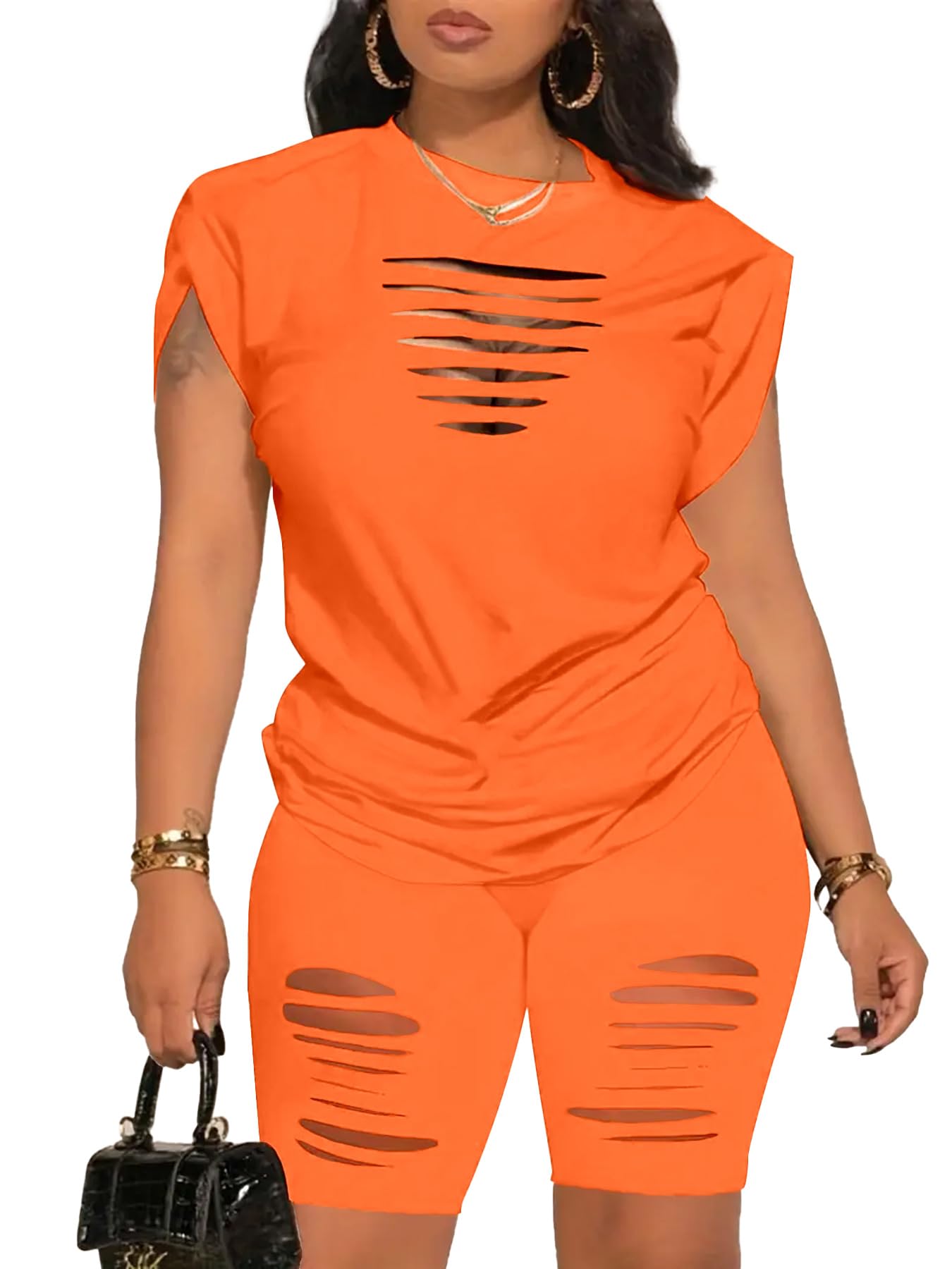 PINSV Women 2 Piece Outfits Summer Sweatsuits Track