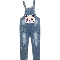 Salopette Denim Pour Fille 3-14 Ans - Style Jeans Avec Sequins Et Ceinture Réglable