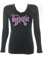DivaDesigns Women's Hair Stylist Beauty Salon Theme Rhinestone Bling T-Shirts
