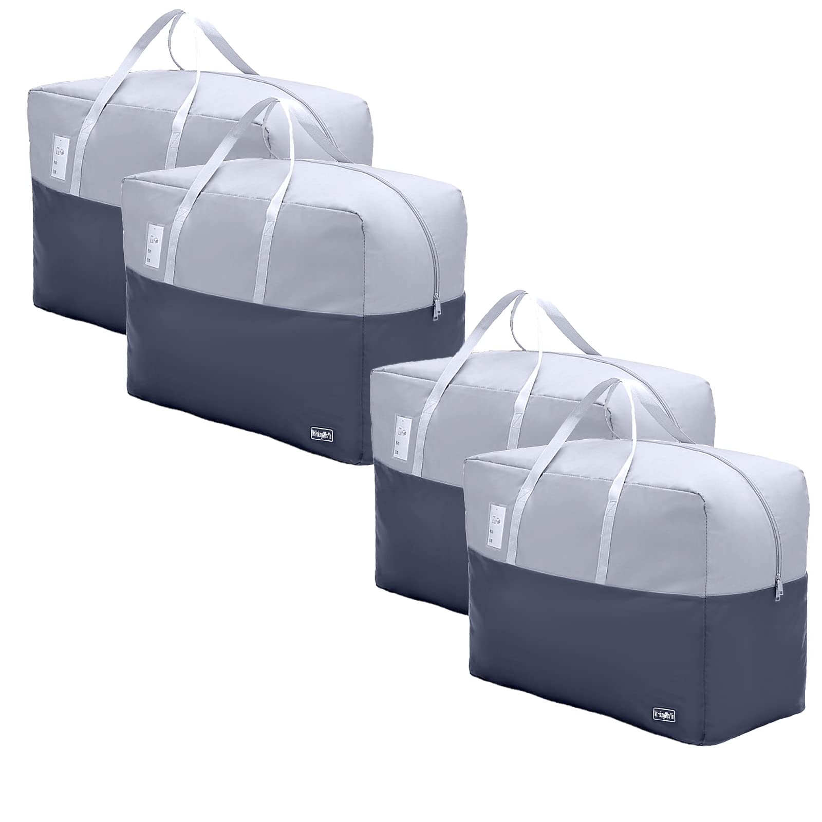 75L Clothes Storage Bags with Zips, 4 PCS Oxford Cloth Duvet Storage Bag King Size, laundry bags, Breathable Underbed Storage Bags for Quilt, Blankets, Bedding, Sturdy Large Storage Bags, No-Smell