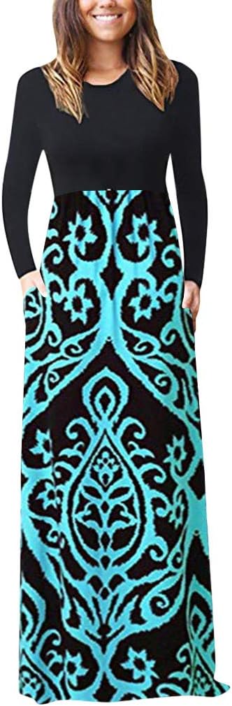 Women's Dresses,2020 Summer Newest Arrival Ladies Casual Sleeve O-Neck Print Maxi Tank Long Dress