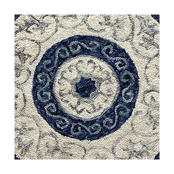 Lr Home Blue and Ivory Vintage Floral Cottage Round Rug, Blue/Ivory The Home Kitchen Store