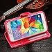 S5 Case, Galaxy S5 Case, Joopapa Galaxy S5 Luxury Fashion Pu Leather Magnet Wallet Flip Case Cover with Built-in Credit Card/ID Card Slots for Samsung Galaxy S5 / Galaxy Sv/Galaxy S5 I9600 (Pink)