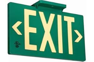 GLOBRITE UL Listed 50 foot Jessup Glo Brite 7040-B 8.75 x-15.5-Inch Single Sided Exit Sign with Frame, Green(Mounts 4 ways, includes bracket and arrows)