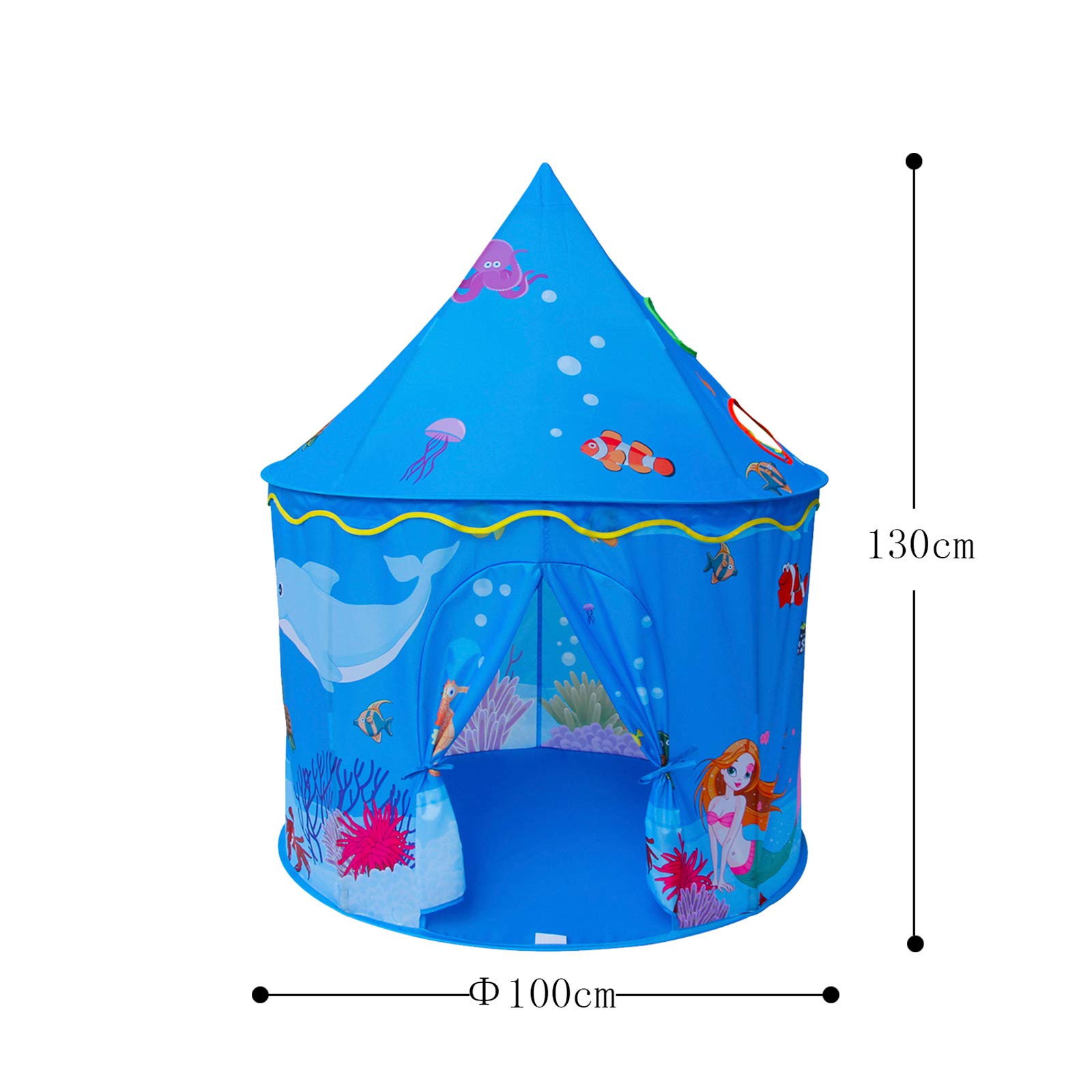 Play Tent for Kids Mermaid Castle Playhouse for Boys Girls Sea World Pattern Children Tent As Gift
