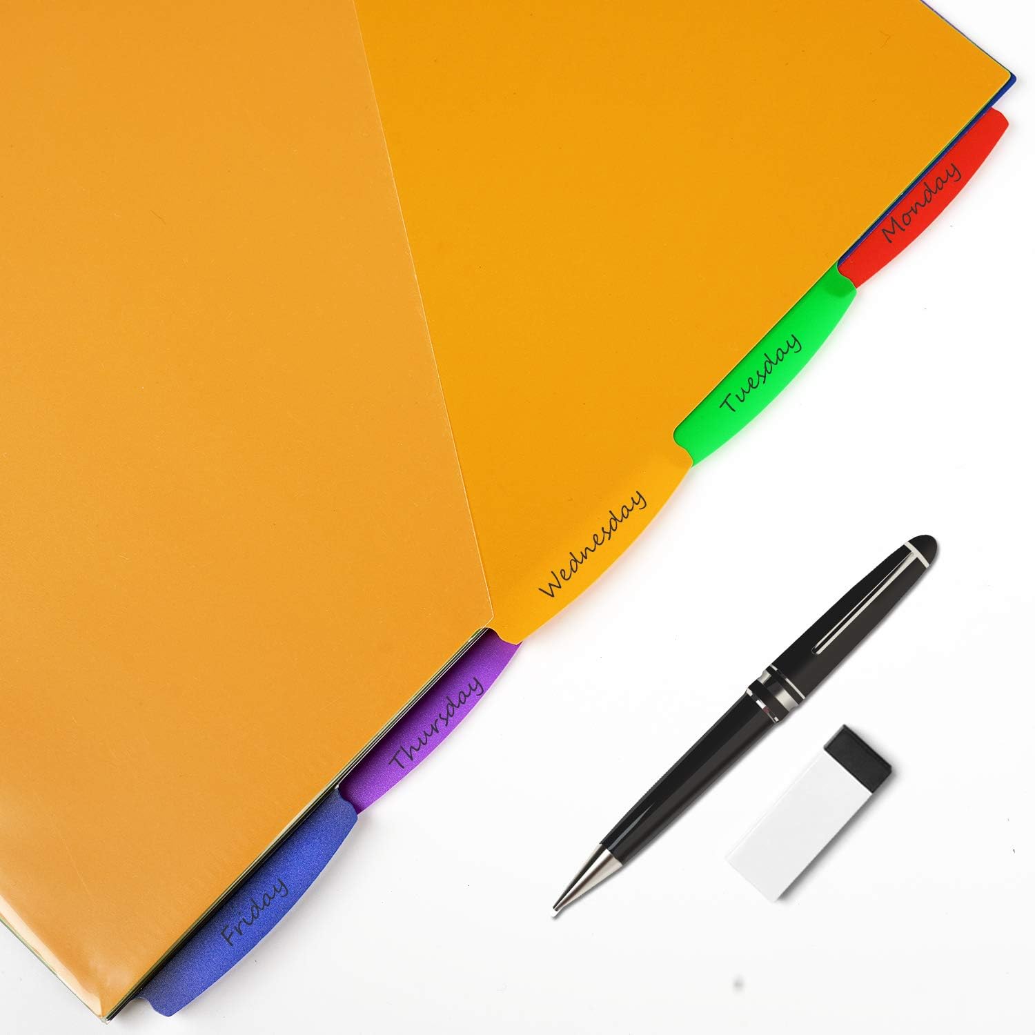 INFUN Plastic 5-Tab Dividers with Front Pocket, Plastic Pocket Dividers for 3-Ring Binders, Pack of 3 Sets, Multicolor Tab dividers : Office Products