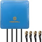 Maswell 4X4 MIMO 5G External Antenna, Omni 700-6000MHz | 4G+ LTE-A 5G NR 5G | WiFi 6 Bluetooth | Screw Adhesive Mount, SMA Male 3dBi Low Gain Outdoor for IoT M2M, NOT for Boosting