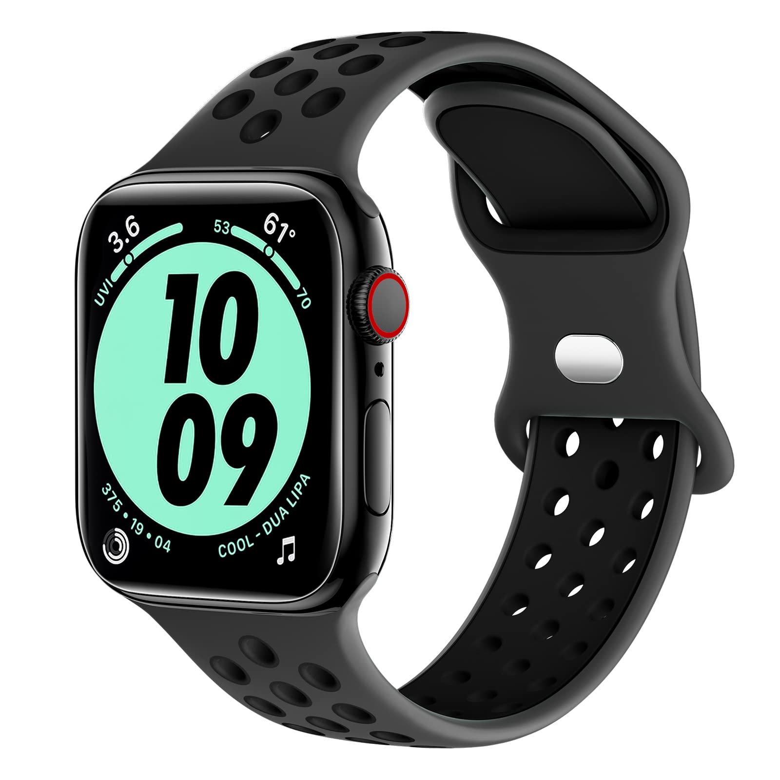 Higgs Sport Strap Compatible with Apple Watch Strap 44mm 45mm 46mm 42mm 49mm 40mm 38mm 41mm, Breathable Silicone Double Hole Band for iWatch Strap Series 11 10 9 8 7 6 5 4 SE Ultra 3 2 1 — image 1