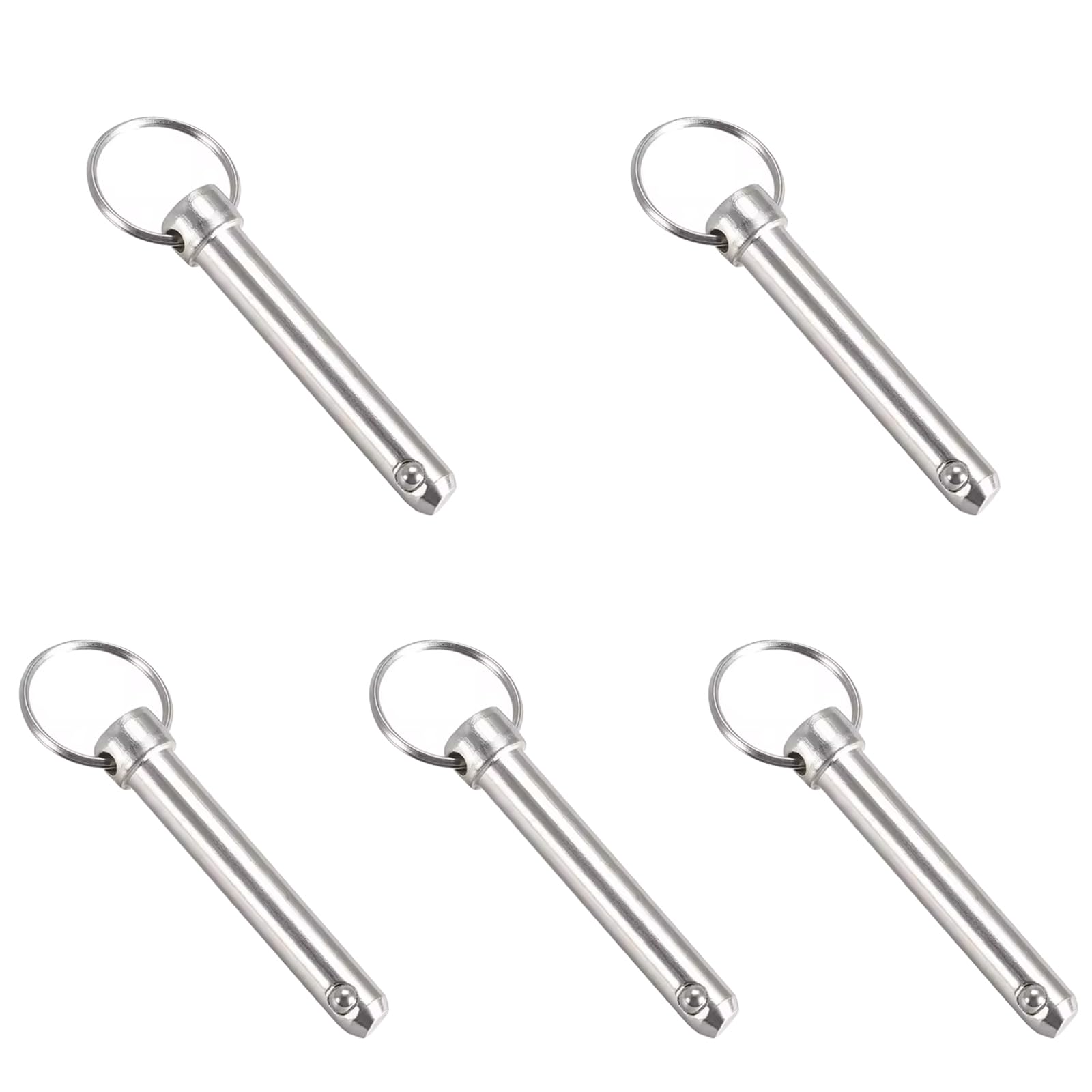 5 Pcs Quick Release Pins, 8mm x 60mm Carbon Steel Safety Locking Hardware for Boat, Mechanics