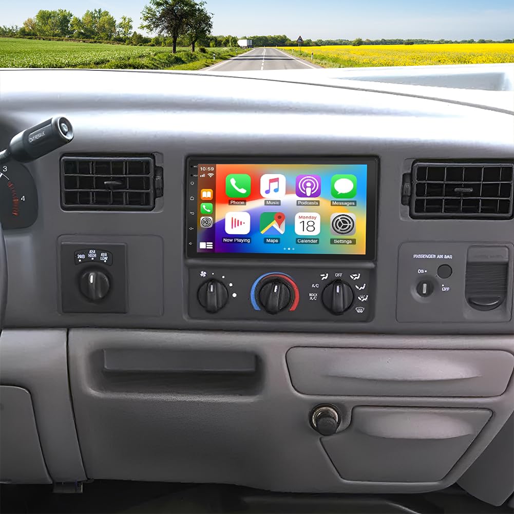 Photo 1 of Android 13 Double Din Car Stereo Radio for 1999-2004 Ford F250 F-350 7" Touch Screen Head Unit Car Stereo with Wireless Carplay Android Auto GPS Bluetooth WiFi FM RDS DSP SWC Backup Camera,2+32G