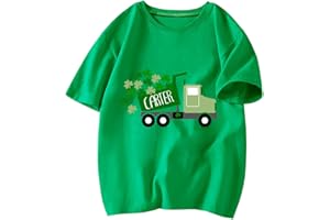 AQYLXLHH Toddler St Patricks Day Shirt Boys Girls Green Lucky Shamrock Clover Tees Kids Short Sleeve Saint Patrick's Tee Tops 2-7T