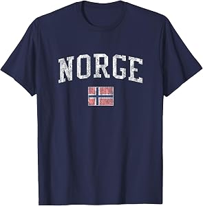 Norway Vintage Sports Design Norge Norwegian T-Shirt