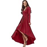 KOH KOH Womens Sleeve Wrap Slit Formal Fall Winter Cocktail Gown