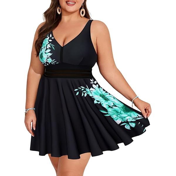 Daci Plus Size Two Piece Swim Dress With Shorts For Nigeria | Ubuy