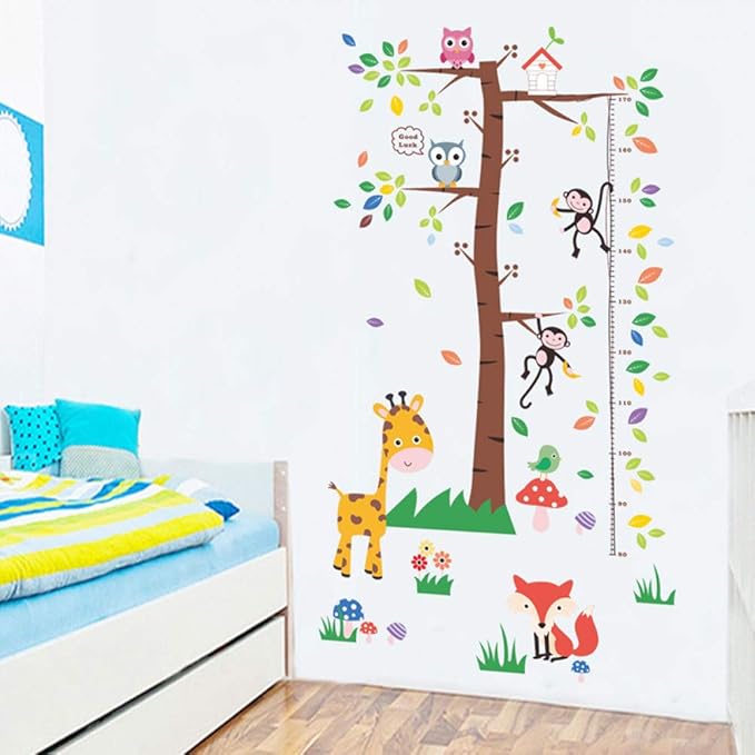 MMLXHH pegatinas de pared de mono jirafa búho ardilla árbol pegatinas