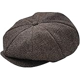 jerague Wool Newsboy Cap for Men Women - Classic Vintage Gatsby Lvy Cabbie Hat Flat Beret Cap Adjustable Size