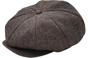 jerague Wool Newsboy Cap for Men Women - Classic Vintage Gatsby Lvy Cabbie Hat Flat Beret Cap Adjustable Size