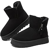 Moudki Winter Boots for Women Warm Fur Lined Booties Platform Snow Boots for Women Ankle Booties Anti-Slip Outdoor Snow Boots