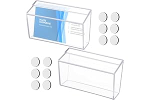 Kolldenn 2 Pieces Business Card Holder with Lid, Wall Mount Outdoor Acrylic Business Card Box, Clear Waterproof Business Card Holder with Tape for Outdoors Office Desktop Countertop Store