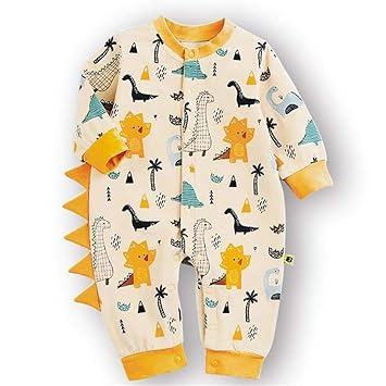 Amazon Chubbybaby ベビー服 ロンパース 春秋夏 恐竜 薄手 長袖 前