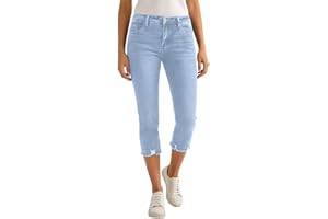 Jean Capri Pants for Women High Waisted Distressed Cropped Jeggings Causal Stretchy Cropped Jeggings with Pockets