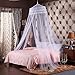 Round Hoop Double Lace Princess Bed Canopy Mosquito Netting Fit Crib Twin Full Queen White