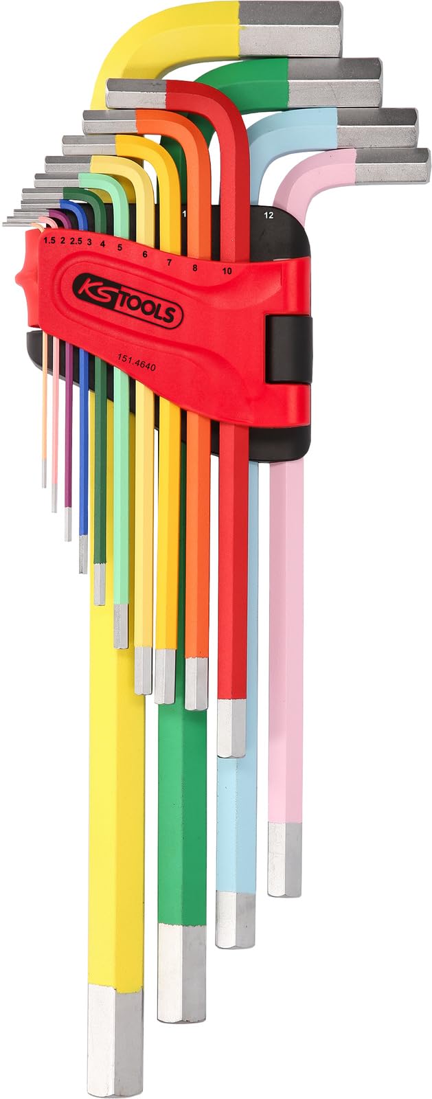 KS Tools 151.4640 Hexagon Key Wrench Set, Extra Long, 14 pcs.