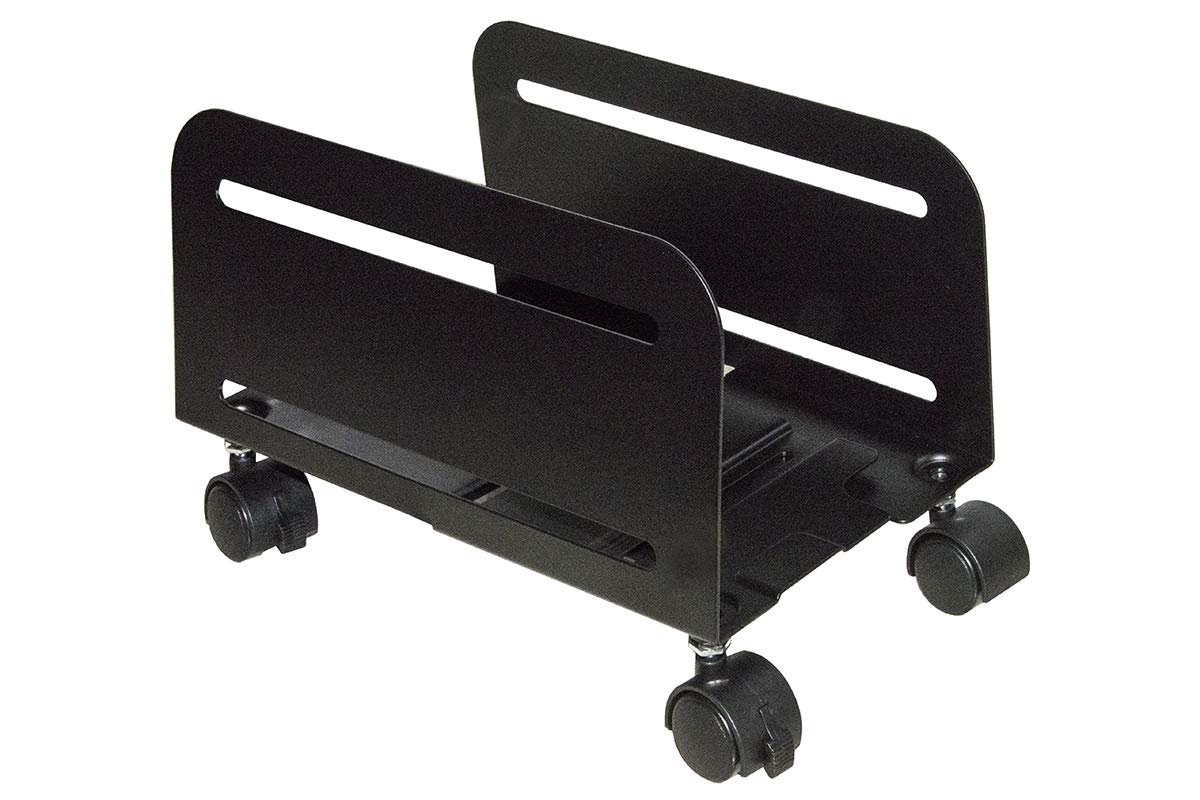 LINK LKSUPF Adjustable Trolley from 11.9 cm to 20.9 cm for Pc or Shredder Black Metal with Wheels