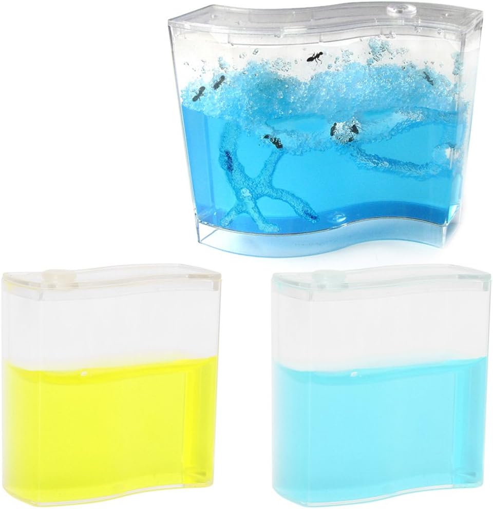 Qupida Ant Farm Works Educational Maze Live Feeding System Ants Habitat World Pet Villa,Ant Works Castle Experiment (7cmx7.5cmx2.5cm)