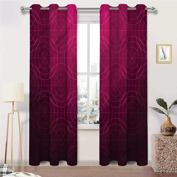 Amazon.com: Interestlee Curtains Blackout, Magenta Thermal Prevent