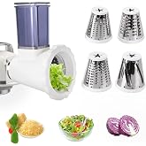 ZACME Slicer/Shredder Attachment for ZACME Stand Mixers | Cheese Grater &amp; Vegetable Chopper &amp; Salad Shooter &amp; Grater Accessories (4 Blades)