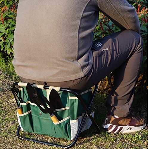 VIMOA Garden Tool Set 5-Piece Garden Tools with Folding Stool and Tool Bag - Thumbnail 6