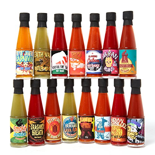 15Piece Global Chili Hot Sauce Set by Modern Gourmet Foods Delicious
