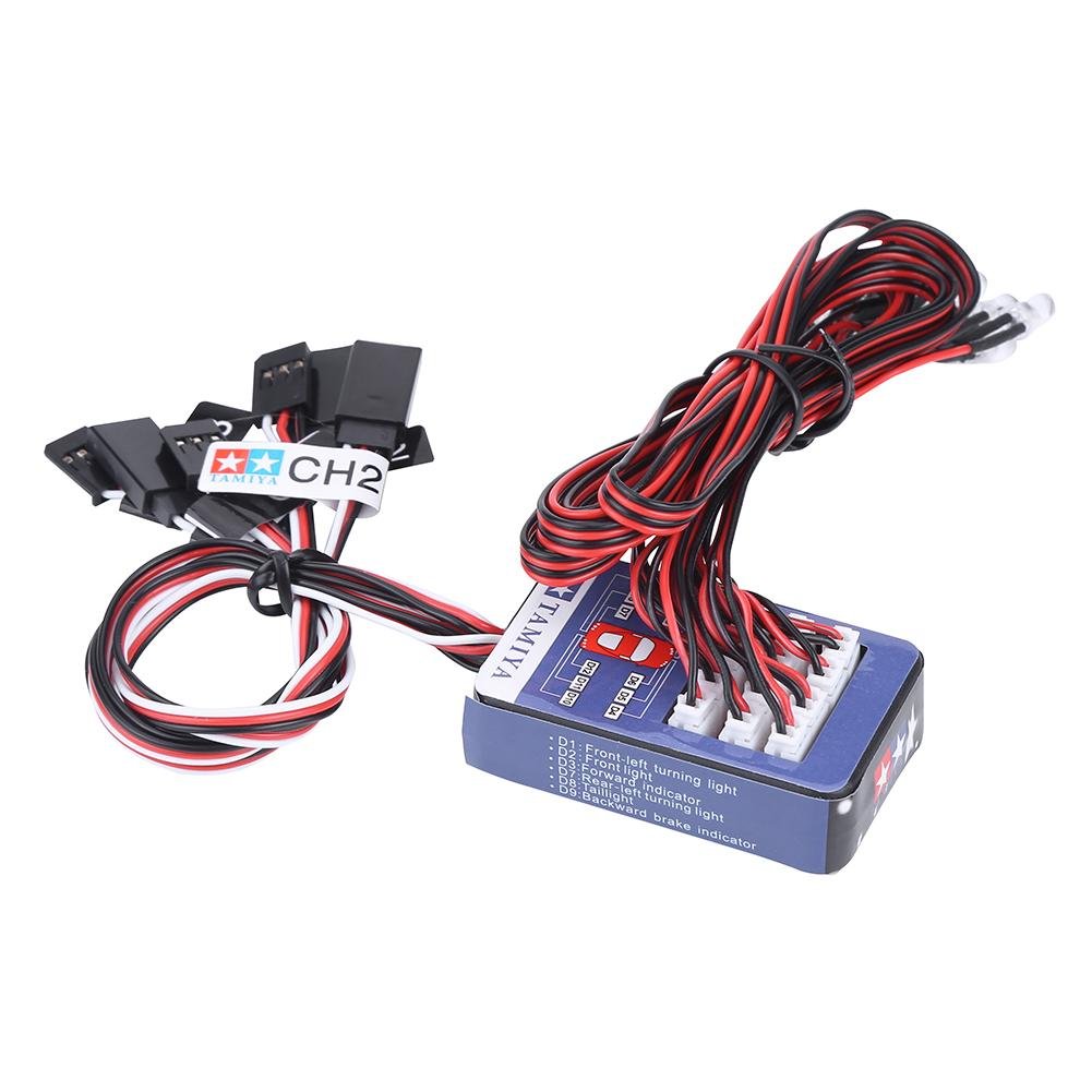 Alomejor RC Car LED Light Set 12 LED Lamp Lighting System Kit Simulation Flashing Lights for 1/10 1/8 RC Car