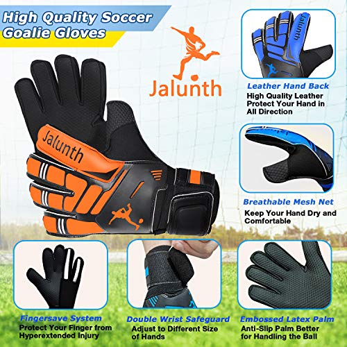 image for Jalunth Goalie Goalkeeper Soccer Gloves for Kids Youth Adults Goal Kee