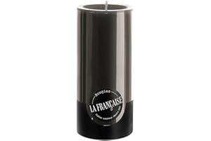 Bougies La Francaise - Pillar Candle - Made in Tunisia, Black Color, +/- 75-Hour Burn Time - 2.76 x ‎5.9 inches