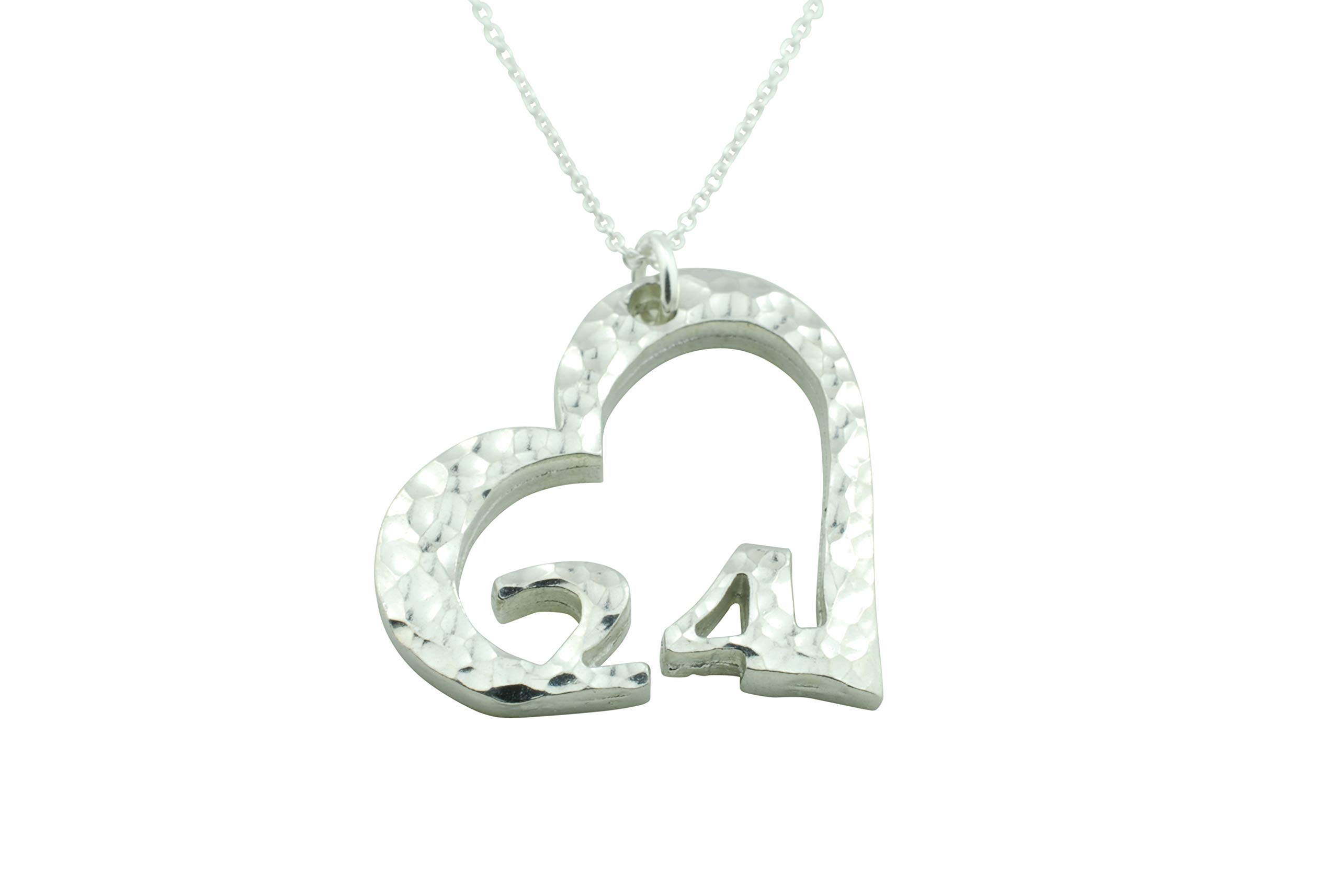 24thAnniversary Beaten Heart Pendant – 24 Year