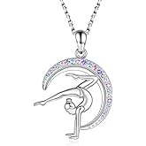Gymnastics Necklace Sterling Silver - Gymnast Heart Pendant Inspiration Sport Ballerina Jewelry Gift Birthday Christmas