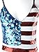 Anna-Kaci Womens Patriotic USA Flag American Sequin V Neck Cami Tank Top, Multicolored, Large