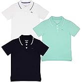 Tommy Bahama Boys Back to School 3-Pack Outfit, Short Sleeve Collared Polo T-Shirt, Front Button Closure & Embroidered Logo