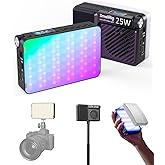 SmallRig RM 25C Mini LED RGB Video Light, 3100mAh Battery, HD LCD Display, 25W Portable Camera Light Gifts for Photographers, Content Creators, 2500K-10000K CRI 96 TLCI 99, Magnetic Mounting - 5357