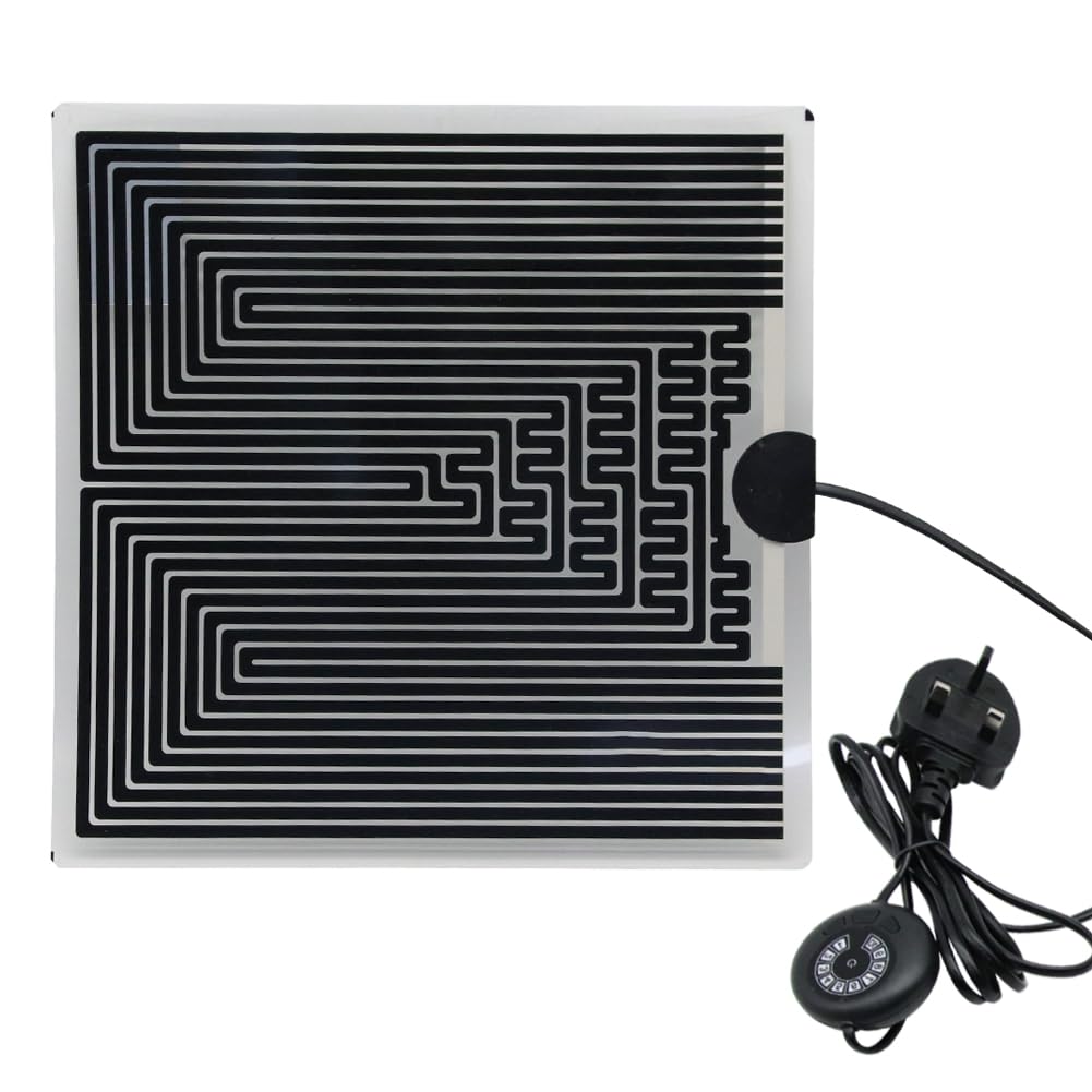 hisunfarm Reptile Heat Mat Terrarium Vivarium 28 Watt Heating Pad with 10 Levels Temperature Adjustment for Tortoise Snakes Lizard Gecko Hermit Crab Turtle (28Watt(28 * 28 cm))