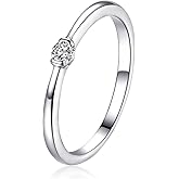 CANDYFANCY Promise Rings Cubic Zirconia 925 Sterling Silver Midi Knuckle Stackable Engagement Wedding Band Size 2.5-8