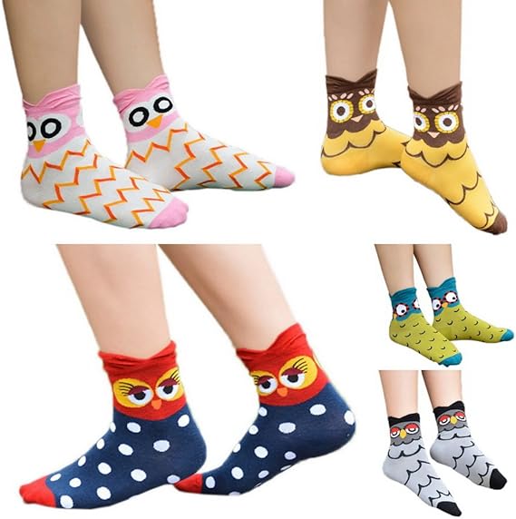 Comvip 5 Paires Femme Chaussette Motif Animaux Mignonne Confortable Respirant Couleur Aleatoire Amazon Fr Vetements Et Accessoires