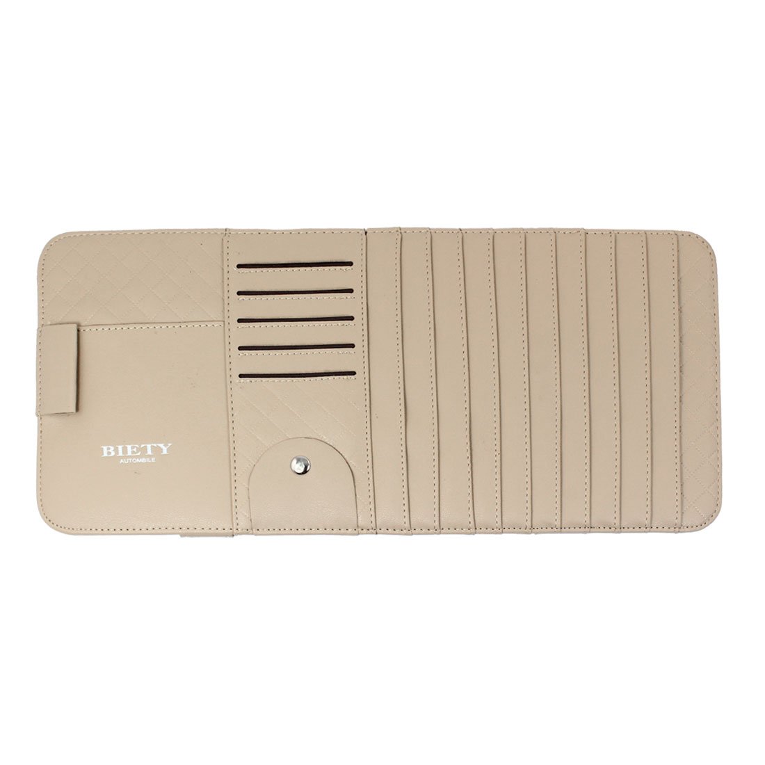 Sourcingmap Car 11 Slots Capacity Folding CD Visor Storage Pen Card Holder Beige
